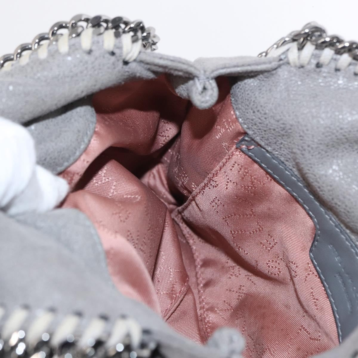 Stella McCartney Falabella Fold Over Crossbody Bag Shaggy Deer, GRAY, POLYESTER, Shoulder bag