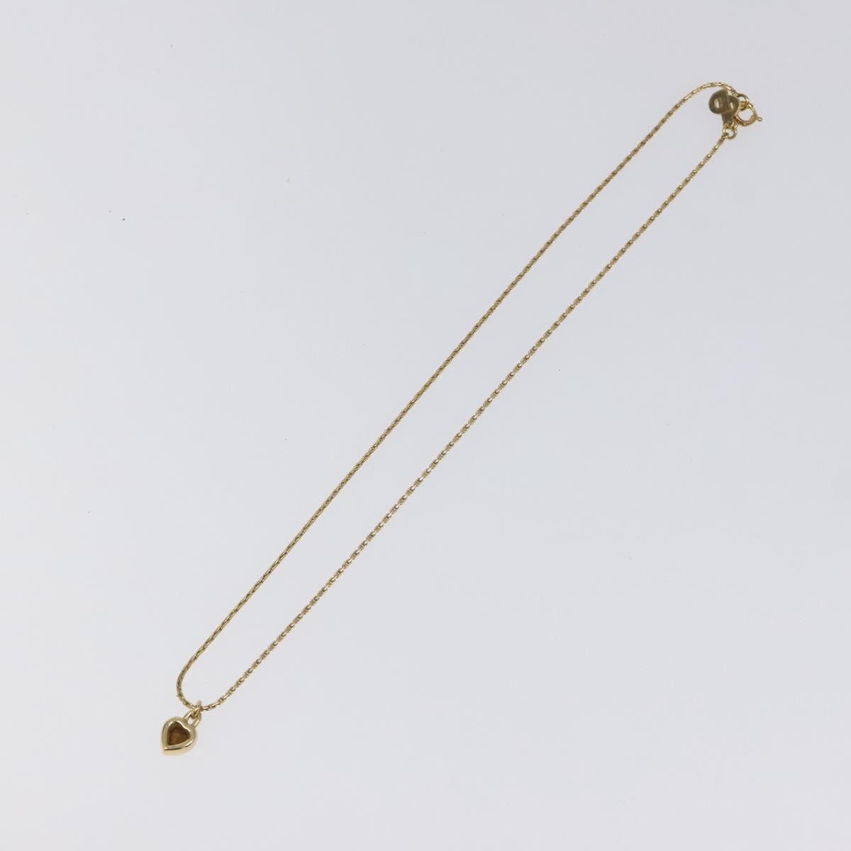 Christian Dior Heart Charm Necklace Metal, GOLD, METAL, Necklace