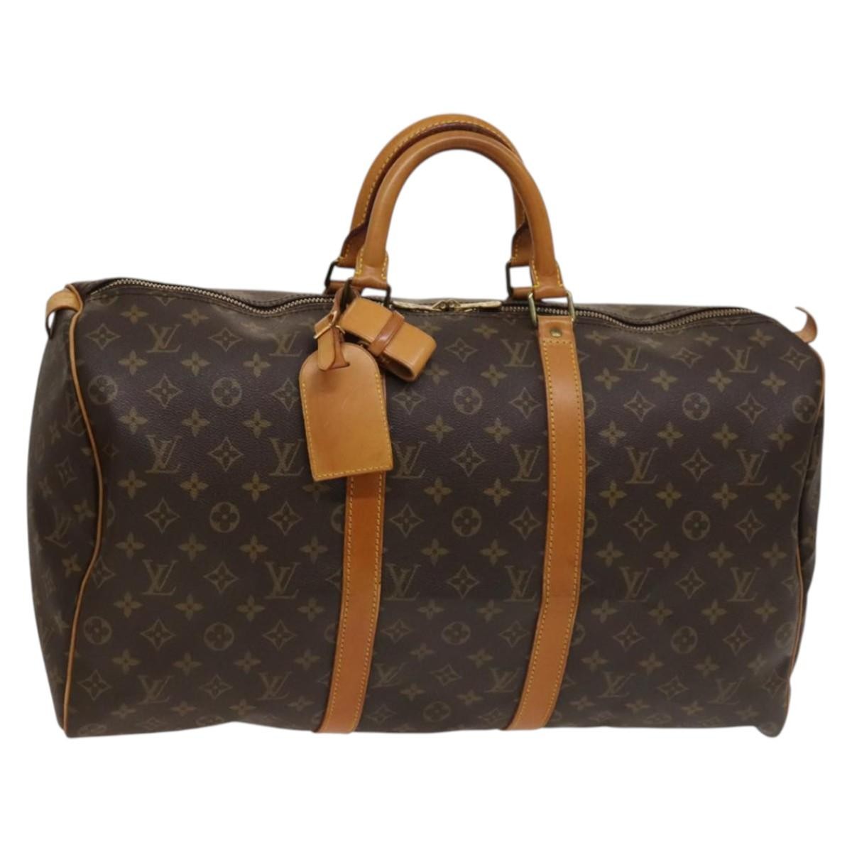 Louis Vuitton Keepall Bag Monogram Canvas, BROWN, CANVAS, Travel bag