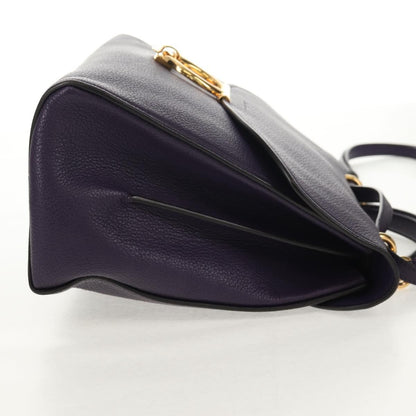 Salvatore Ferragamo Margot Satchel Leather, PURPLE, LEATHER, Handbag