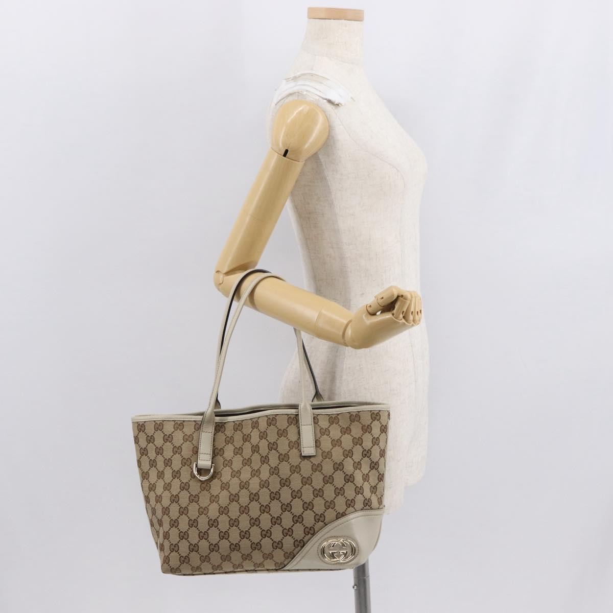 Gucci New Britt Tote GG Canvas, BEIGE, CANVAS, Tote bag