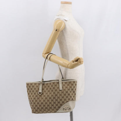 Gucci New Britt Tote GG Canvas, BEIGE, CANVAS, Tote bag