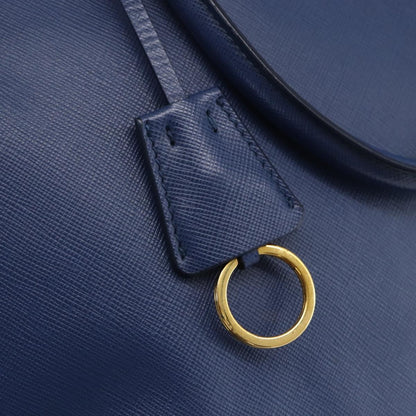 Prada Galleria Double Zip Tote Saffiano Leather, BLUE, LEATHER, Tote bag
