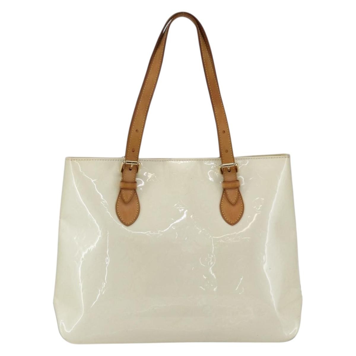 Louis Vuitton Brentwood Handbag Monogram Vernis, BEIGE, PATENT_LEATHER, Tote bag