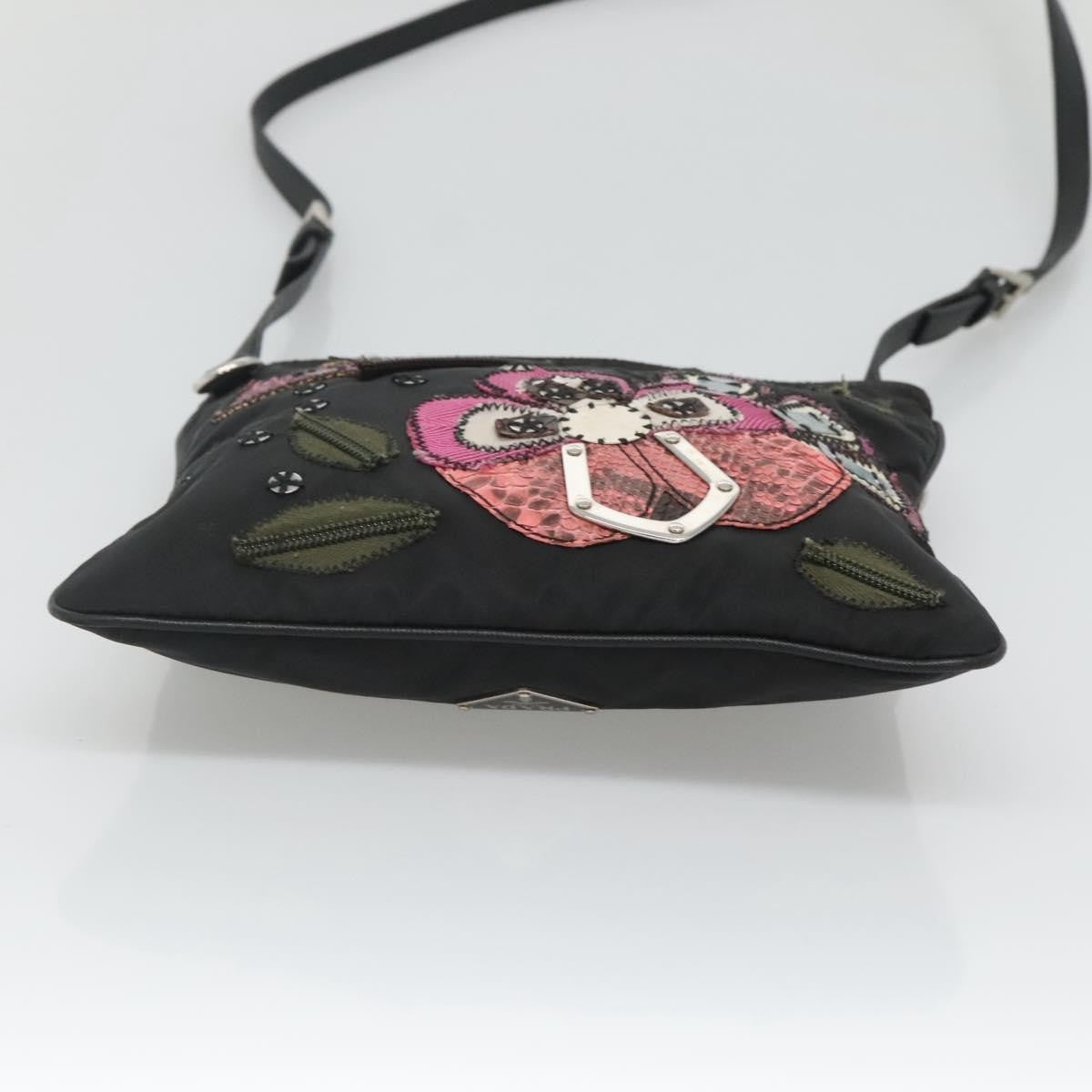 Prada Flat Crossbody Bag Tessuto, BLACK, NYLON, Shoulder bag