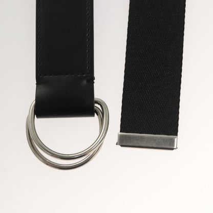 Celine Double Ring Belt Canvas, BLACK, CANVAS, Belts