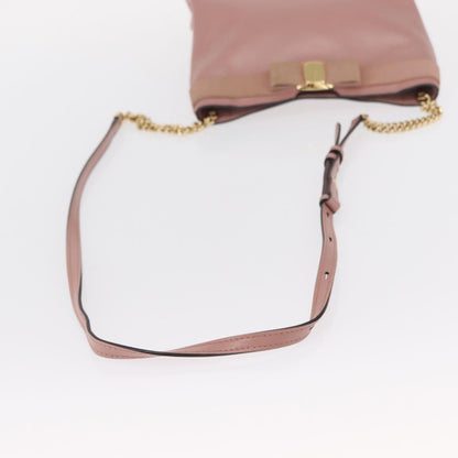 Salvatore Ferragamo Vala Shoulder Bag Leather, PINK, LEATHER, Shoulder bag