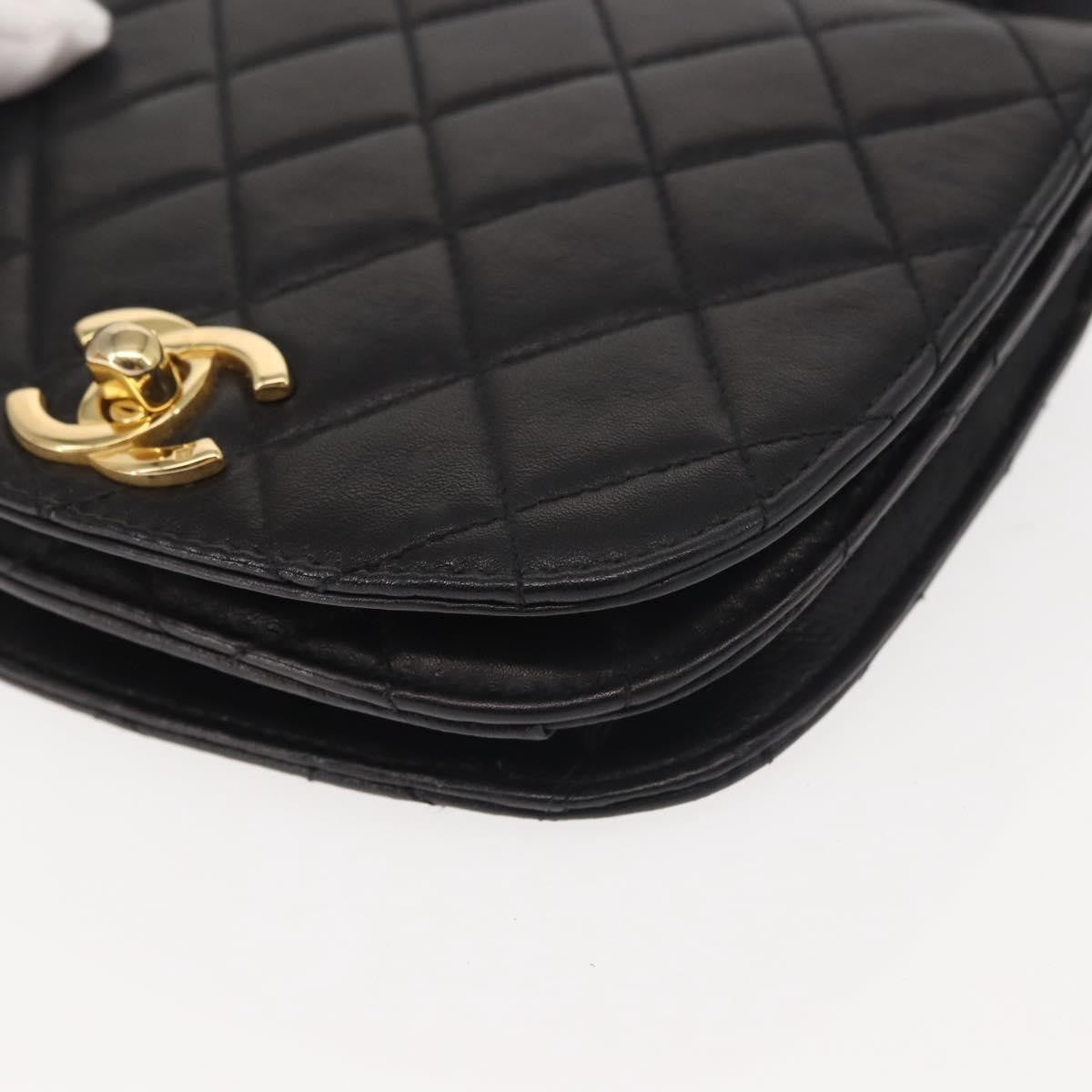 Chanel Vintage Flap Belt Bag Quilted Leather, BLACK, LEATHER, Clutche & pouche