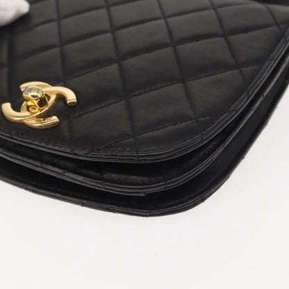 Chanel Vintage Flap Belt Bag Quilted Leather, BLACK, LEATHER, Clutche & pouche