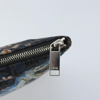 Christian Dior Diorama Clutch Satin, Navy, Canvas, Clutch