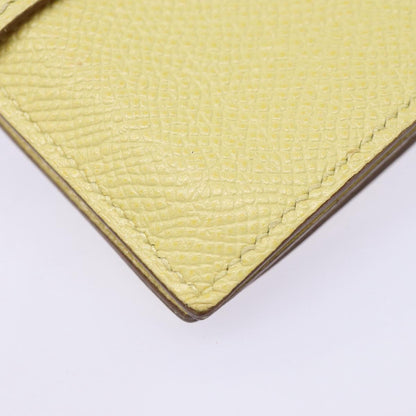 Hermes Bearn Card Case Epsom, YELLOW, LEATHER, Card Holders