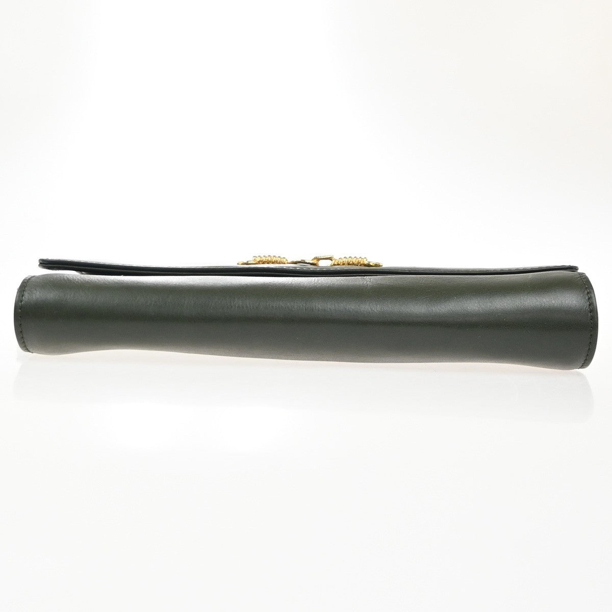Celine Vintage Shoulder Bag Leather, GREEN, LEATHER, Shoulder bag