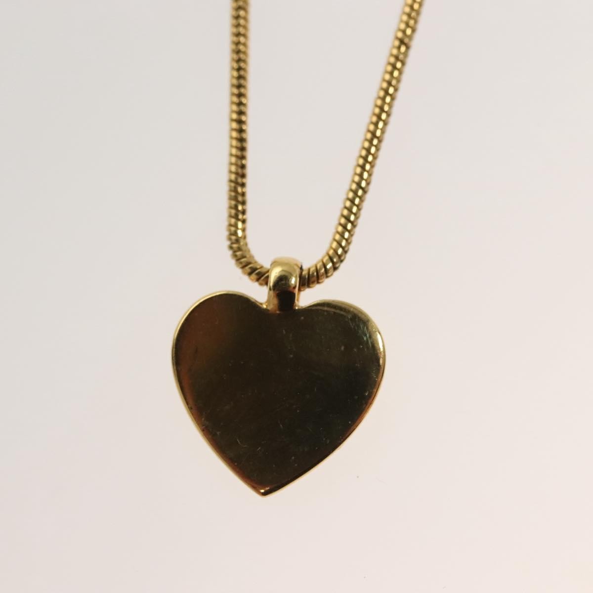 Christian Dior Logo Heart Pendant Necklace Metal, GOLD, METAL, Necklace