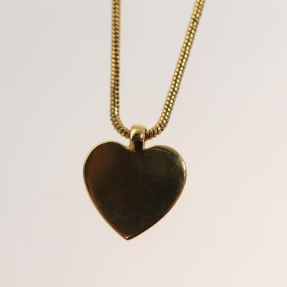 Christian Dior Logo Heart Pendant Necklace Metal, GOLD, METAL, Necklace