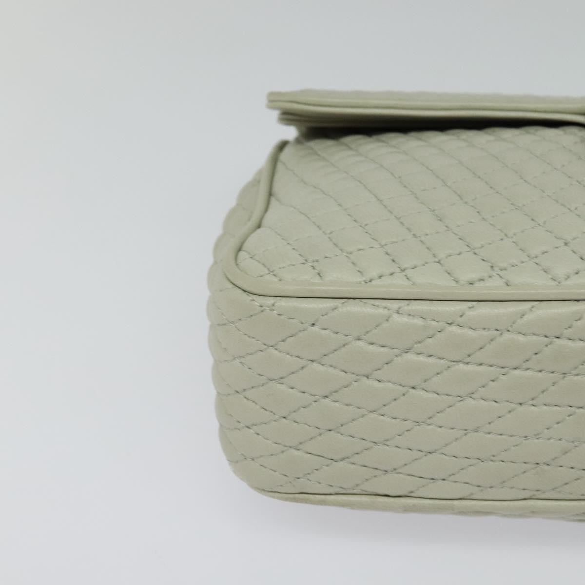 Bally Vintage Chain Shoulder Bag Quilted Leather, BEIGE, LEATHER, Shoulder bag