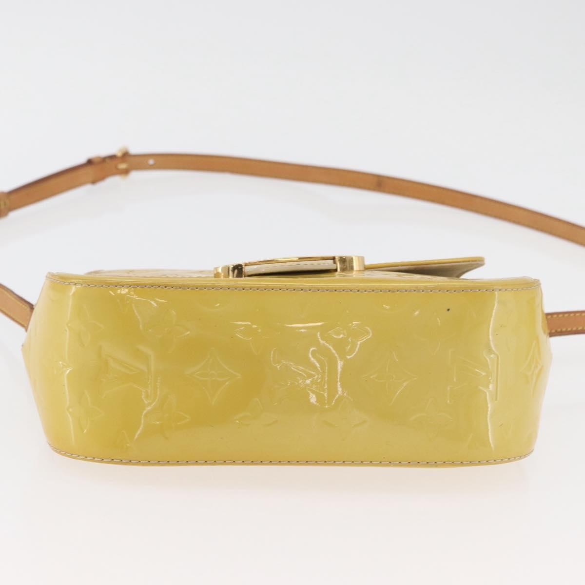 Louis Vuitton Bellflower Handbag Monogram Vernis, Yellow, Patent Leather, Shoulder Bag