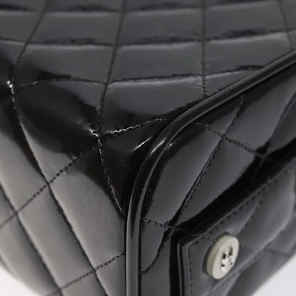 Chanel Vintage Metal Box Bag Quilted patent, Black, Patent Leather, Handbag