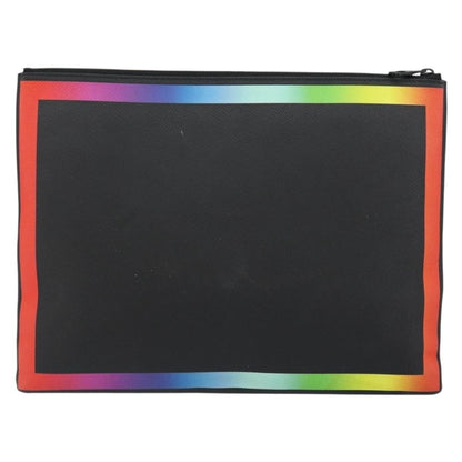 Louis Vuitton Pochette A4 Rainbow Taiga Leather, BLACK, LEATHER, Clutche & pouche