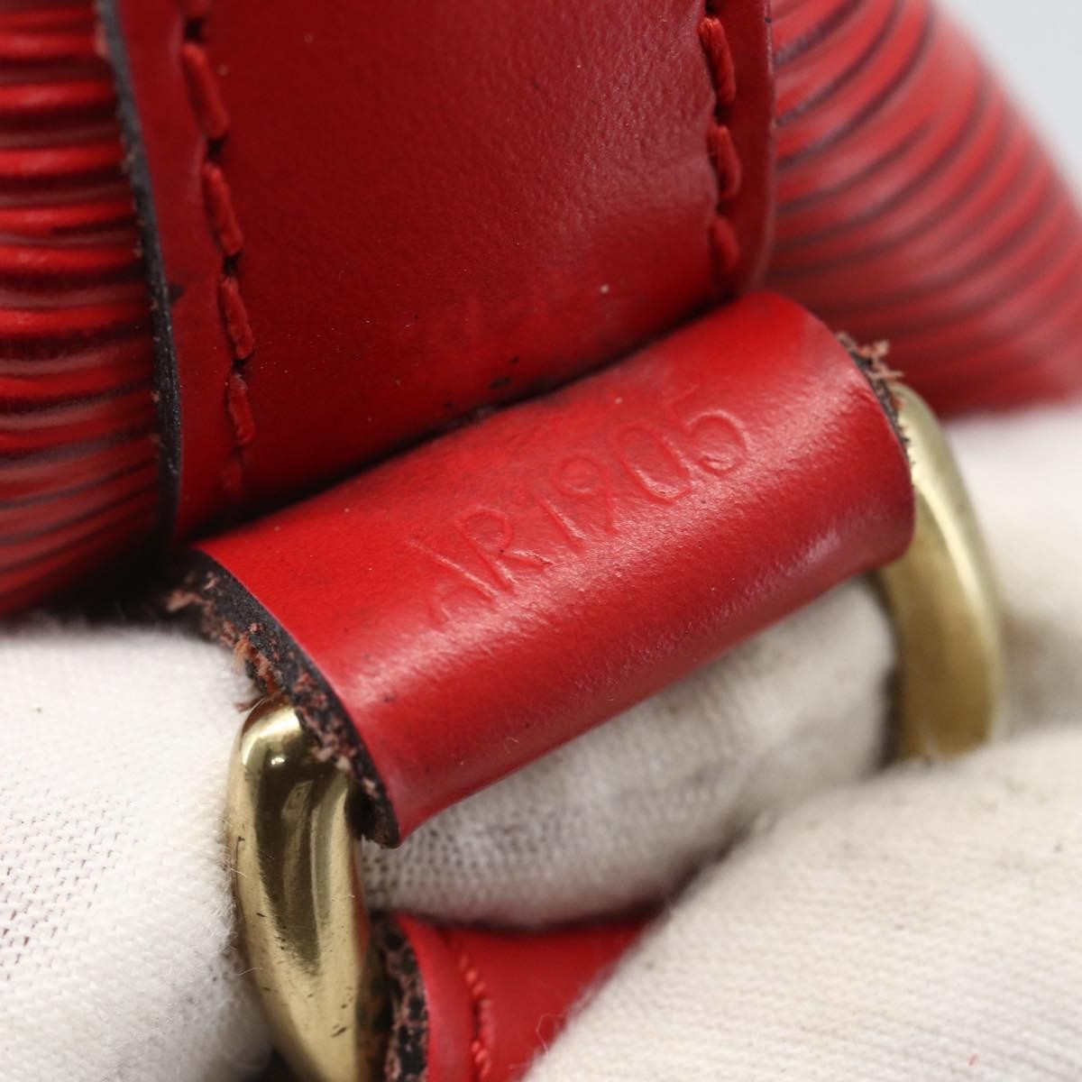 Louis Vuitton Petit Noe Handbag Epi Leather, RED, LEATHER, Shoulder bag