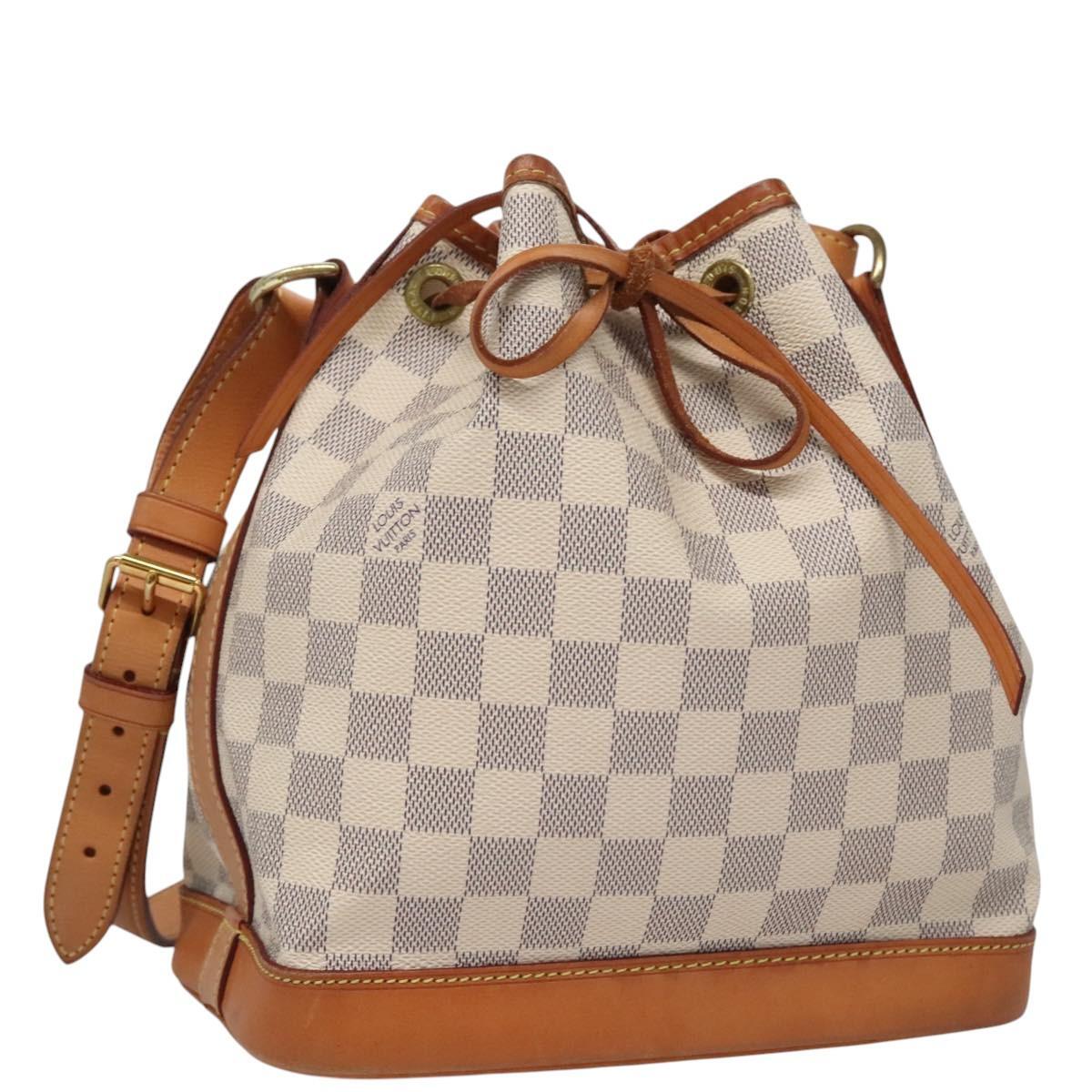 Louis Vuitton Noe Shoulder bag Damier azur, WHITE, CANVAS, Shoulder bag
