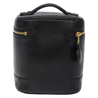 Chanel Vintage Timeless Cosmetic Case Caviar, BLACK, LEATHER, Toiletry Case