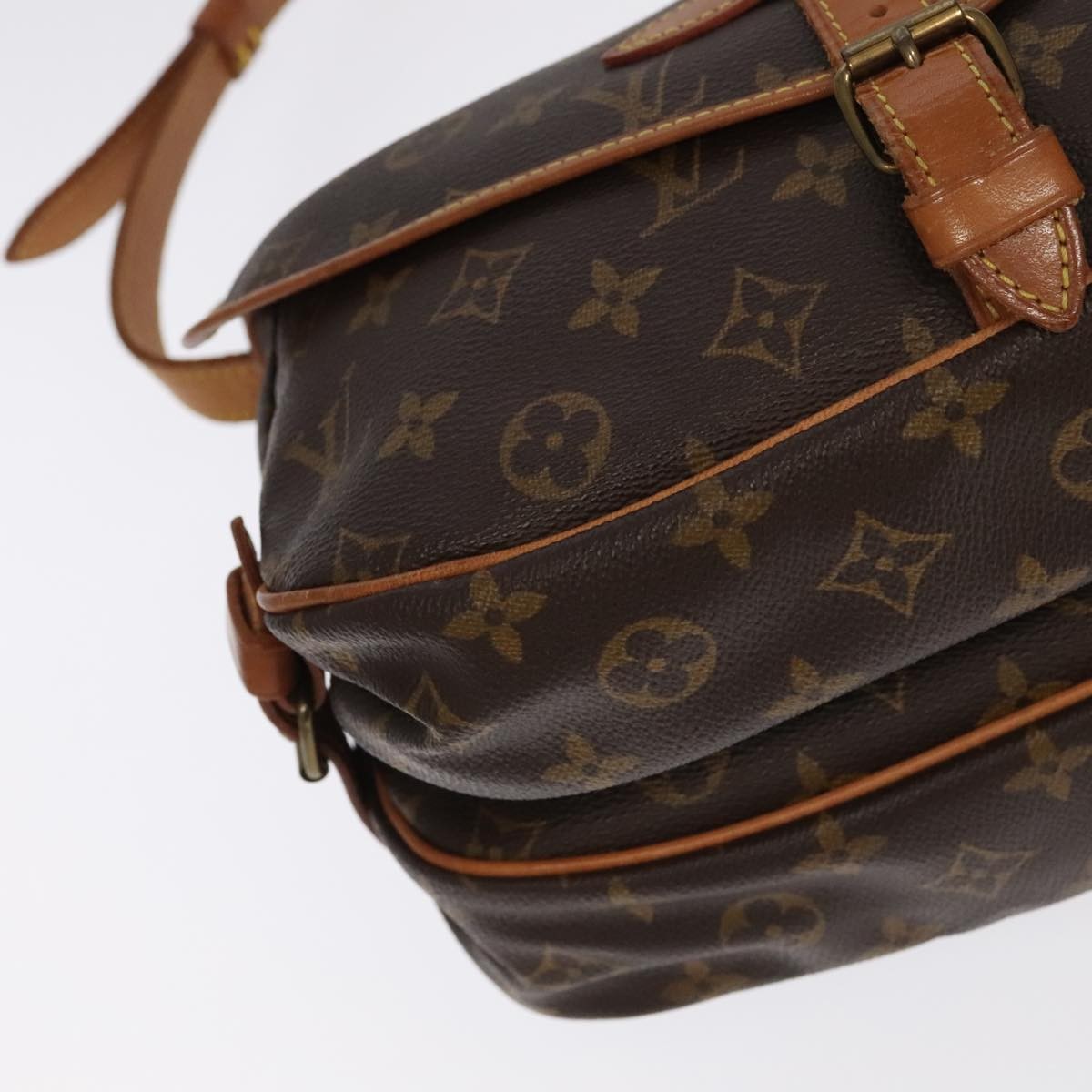 Louis Vuitton Saumur Handbag Monogram Canvas, BROWN, CANVAS, Handbag