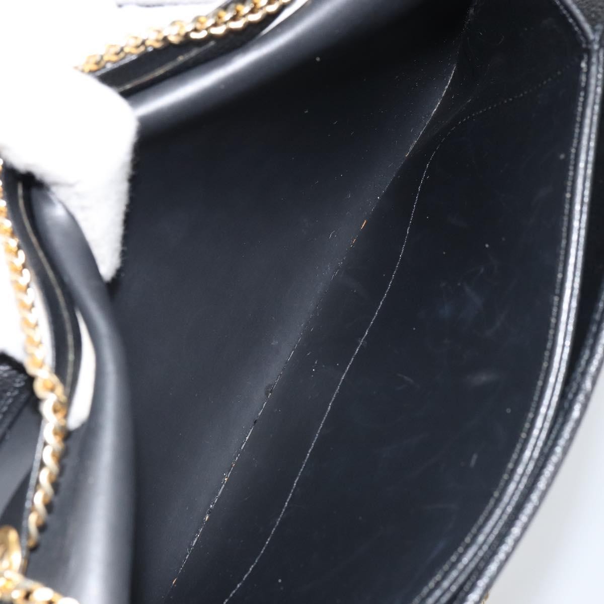 Christian Dior Vintage Chain Flap Shoulder Bag Leather, BLACK, LEATHER, Shoulder bag