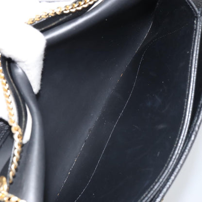 Christian Dior Vintage Chain Flap Shoulder Bag Leather, BLACK, LEATHER, Shoulder bag