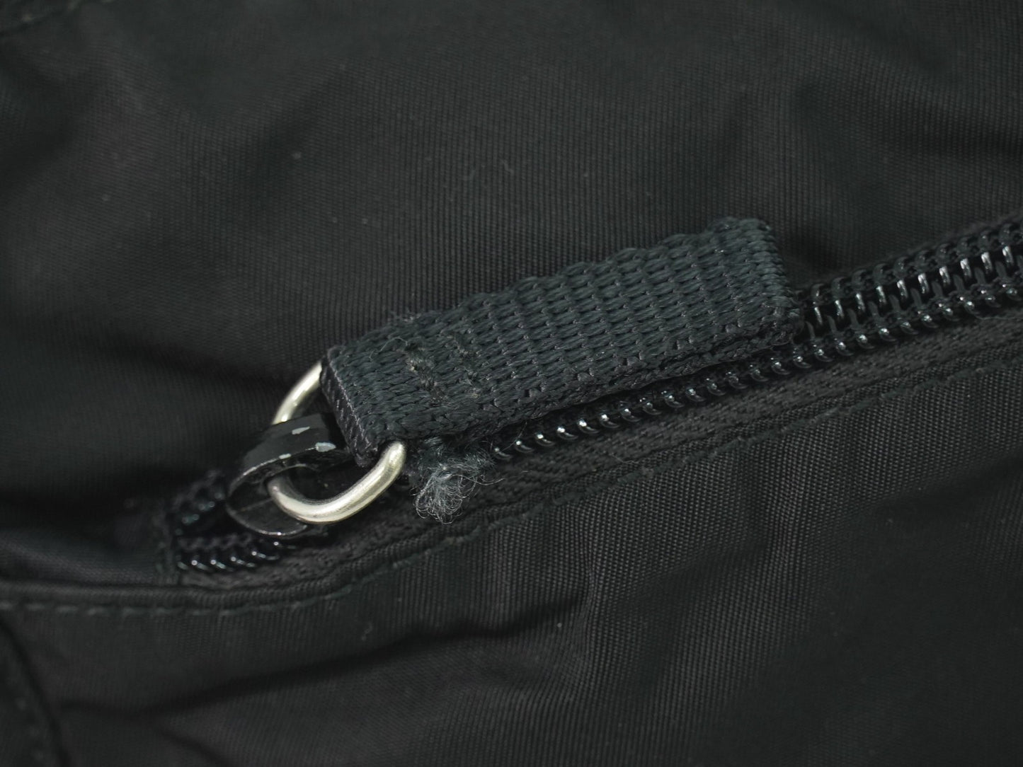 Prada Front Zip Messenger Bag Tessuto, Black, Nylon, Shoulder Bag