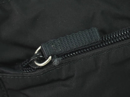 Prada Front Zip Messenger Bag Tessuto, Black, Nylon, Shoulder Bag