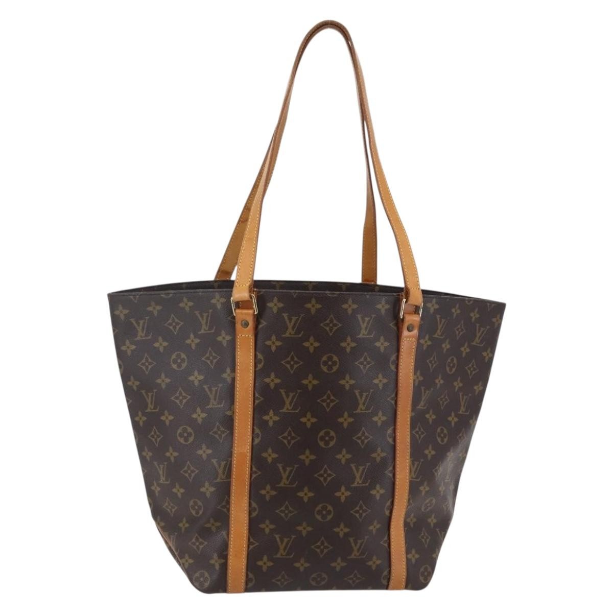Louis Vuitton Shopping Sac Handbag Monogram Canvas, BROWN, CANVAS, Tote bag