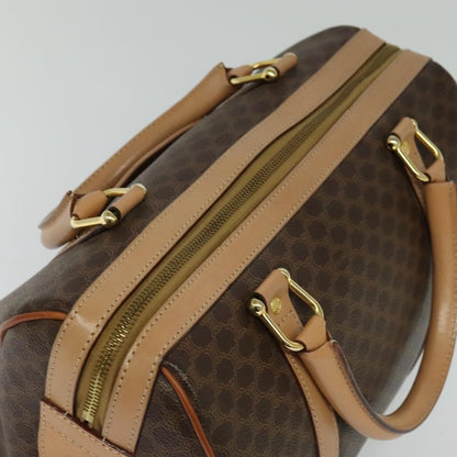 Celine Vintage Macadam Boston bag Canvas and Leather, Brown, Canvas, Travel Bag