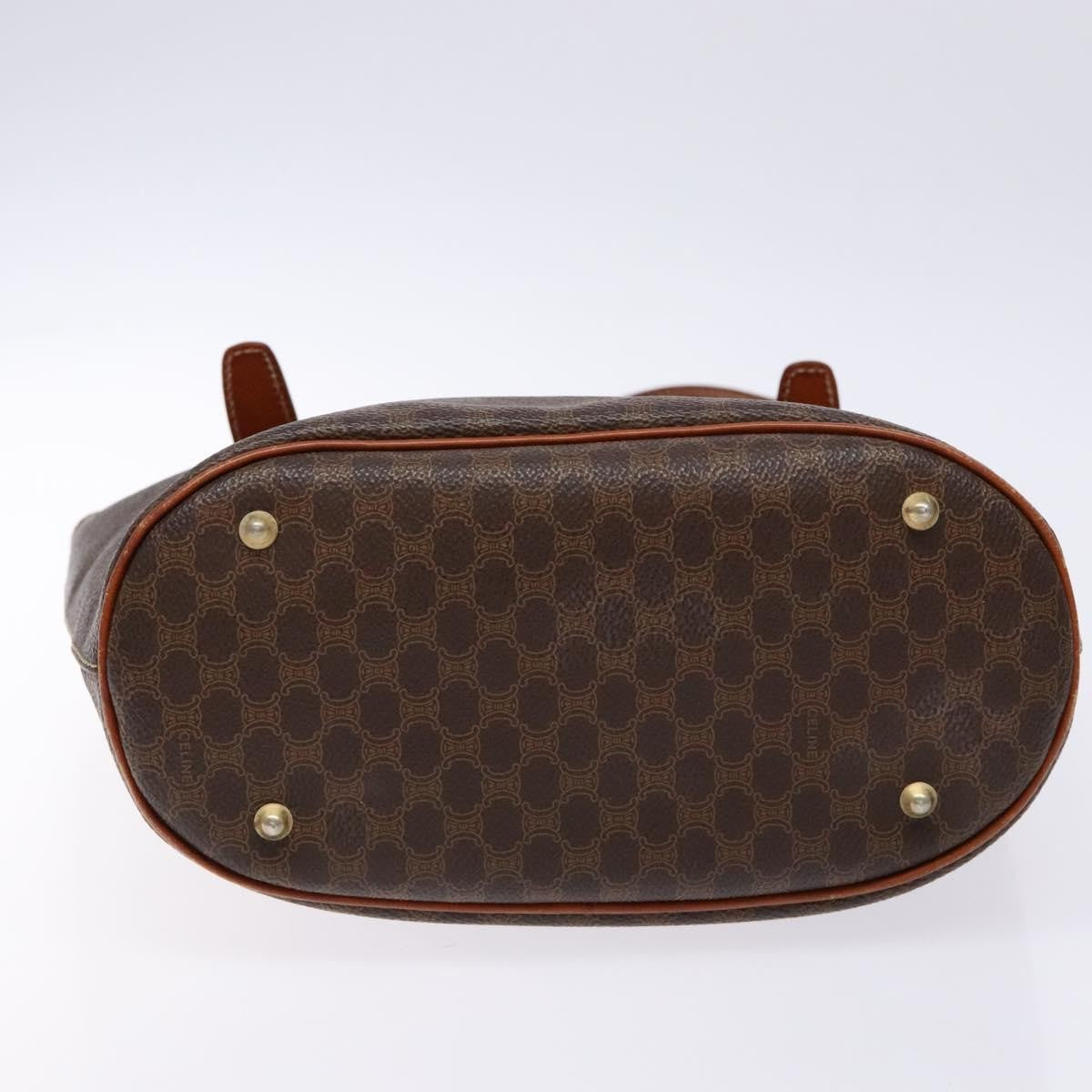 Celine Vintage Macadam Shopper Tote Coated Canvas, BROWN, CANVAS, Tote bag