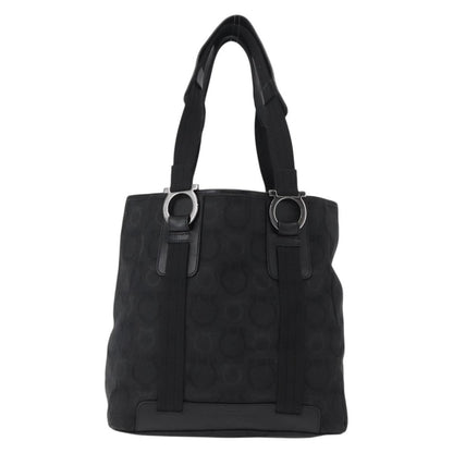 Salvatore Ferragamo Gancini Tote Gancini Canvas, BLACK, CANVAS, Tote bag