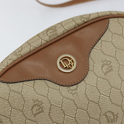 Christian Dior Vintage Honeycomb Shoulder Bag Canvas, BEIGE, CANVAS, Shoulder bag