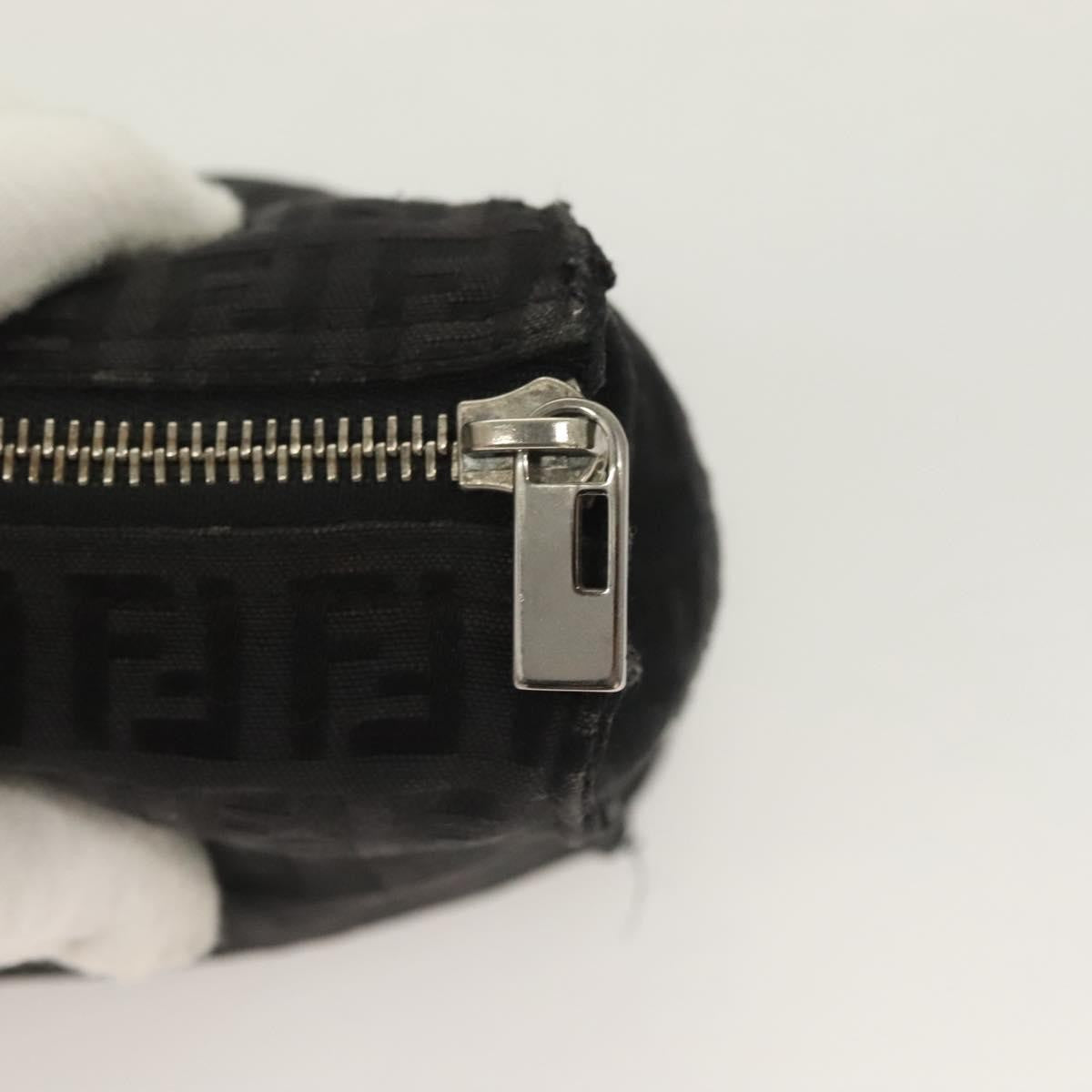 Fendi FF Logo Pouch Canvas, BLACK, CANVAS, Clutche & pouche