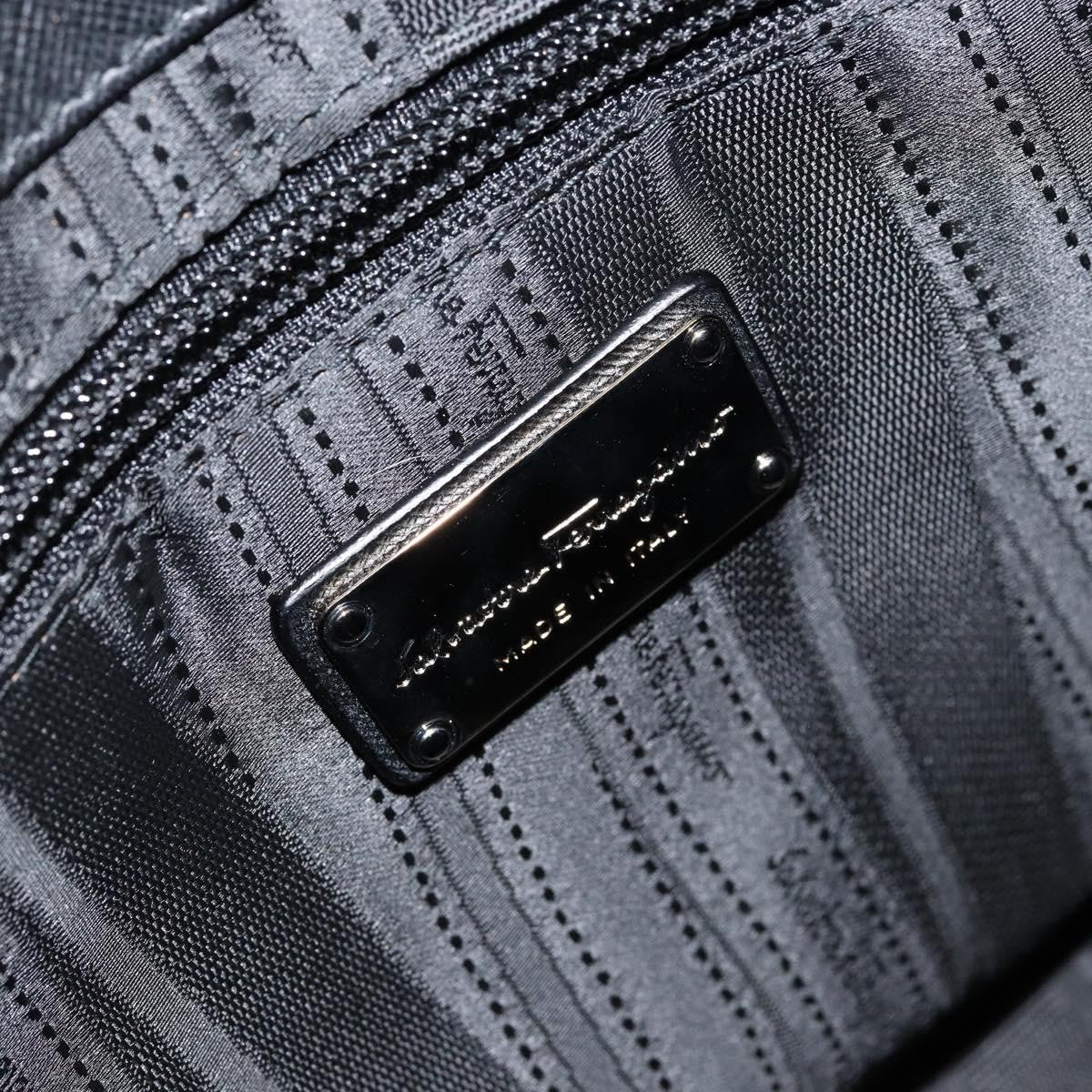 Salvatore Ferragamo Gancini handbag Leather, BLACK, LEATHER, Handbag