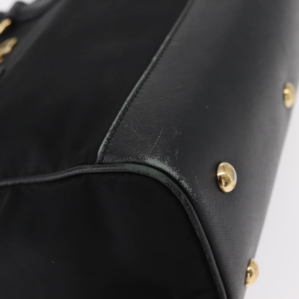Salvatore Ferragamo Gancini handbag Nylon, BLACK, NYLON, Handbag