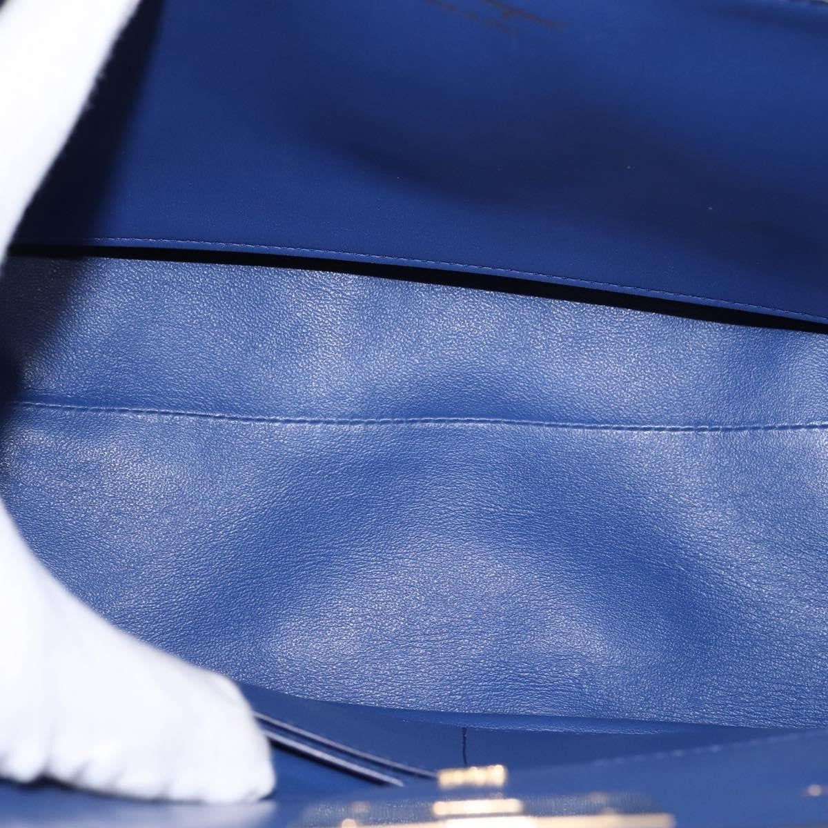 Salvatore Ferragamo Studio Satchel Leather, BLUE, LEATHER, Handbag