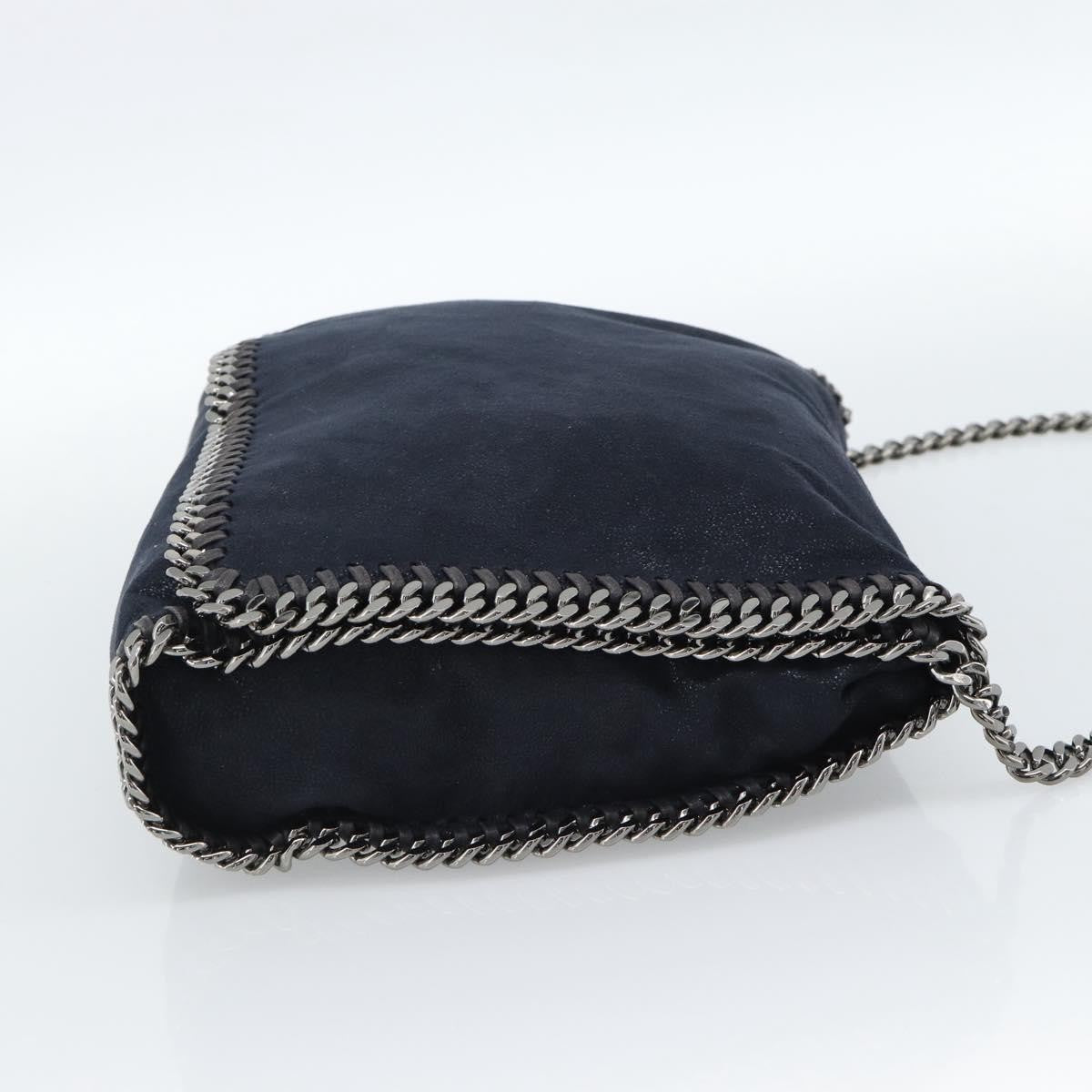 Stella McCartney Falabella Fold Over Flap Crossbody Bag Shaggy Deer, Navy, Synthetic, Shoulder Bag