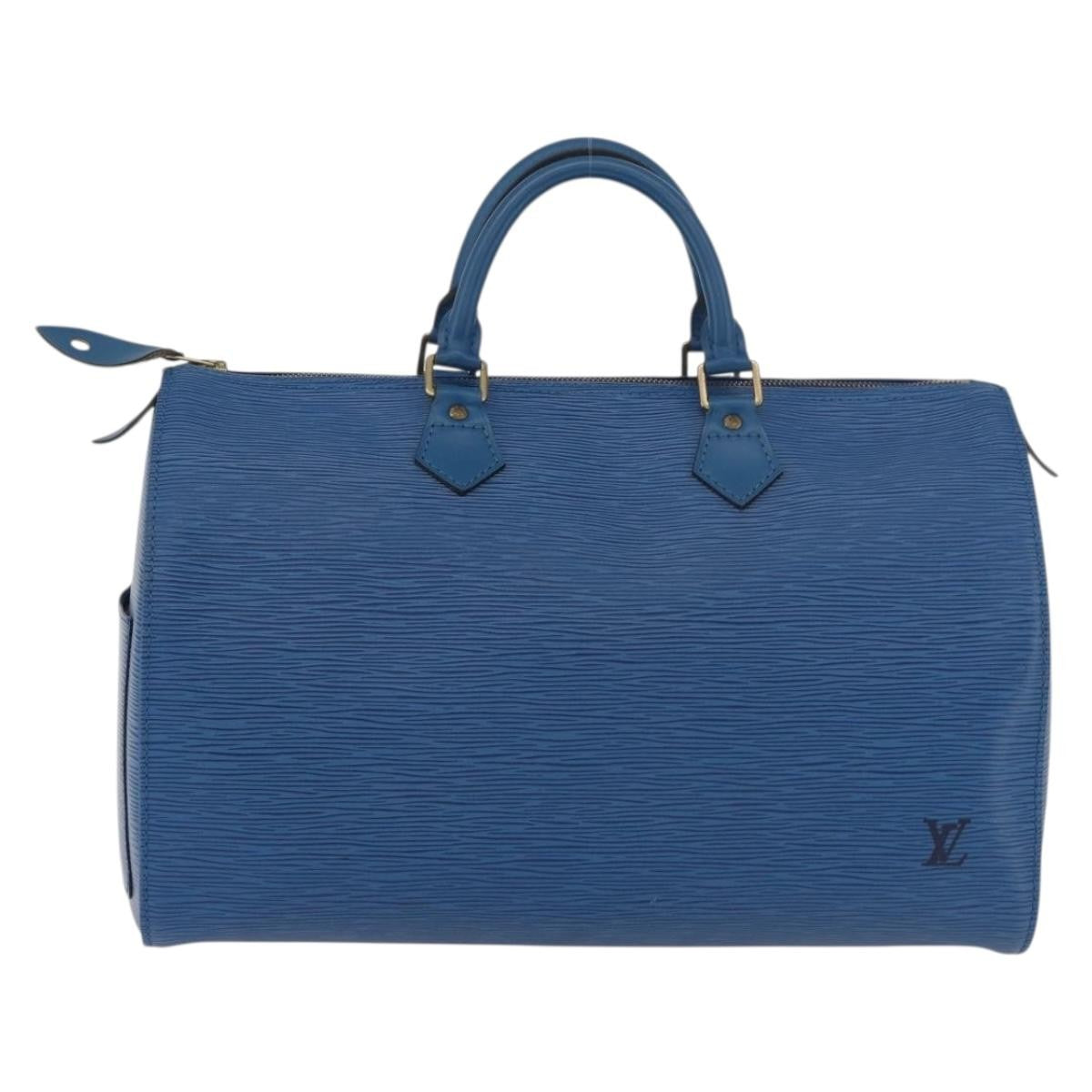 Louis Vuitton Speedy Handbag Epi Leather, Blue, Leather, Handbag