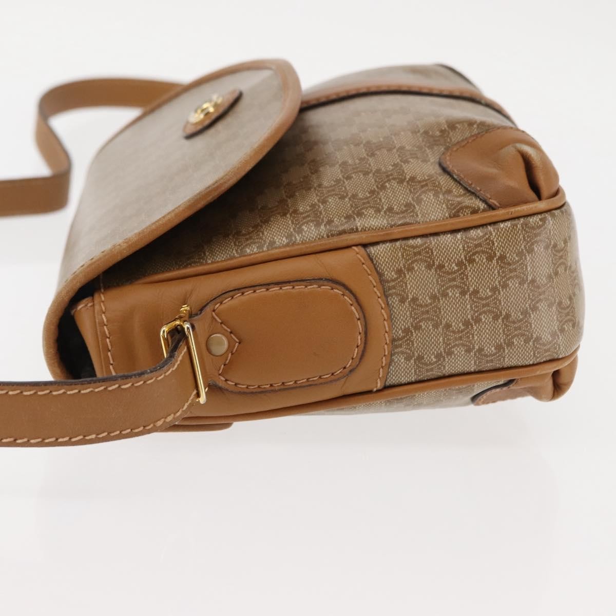 Celine Macadam Shoulder Bag PVC Leather, Beige, PVC + Canvas, Shoulder Bag