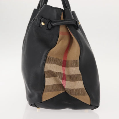 Burberry Banner Tote Leather, BLACK, LEATHER, Tote bag