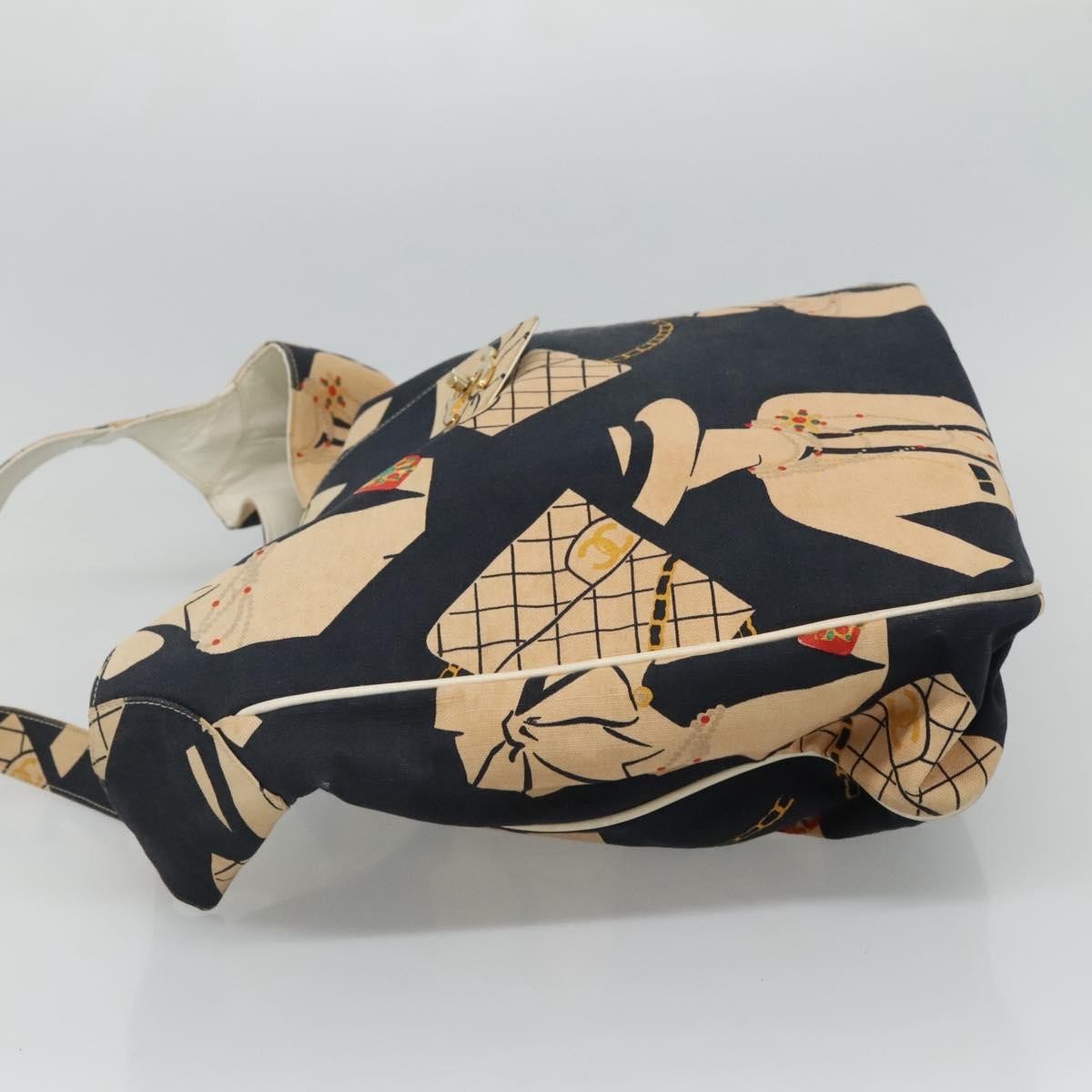 Chanel Miss Mademoiselle Shoulderbag Canvas, NAVY, CANVAS, Shoulder bag