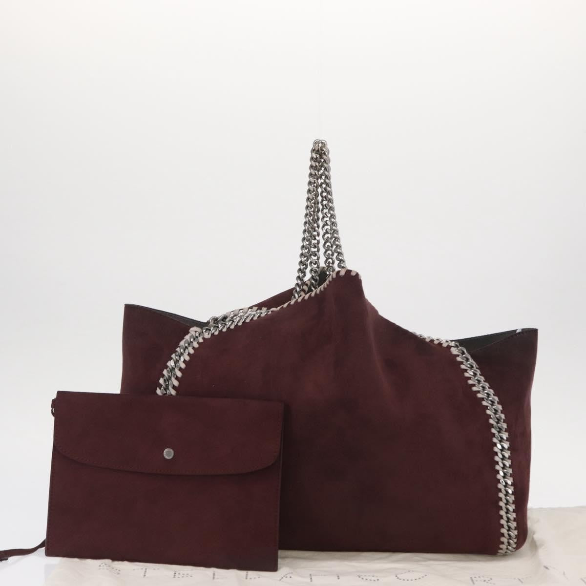 Stella McCartney Falabella Reversible Tote Shaggy Deer, BURGUNDY, POLYESTER, Tote bag