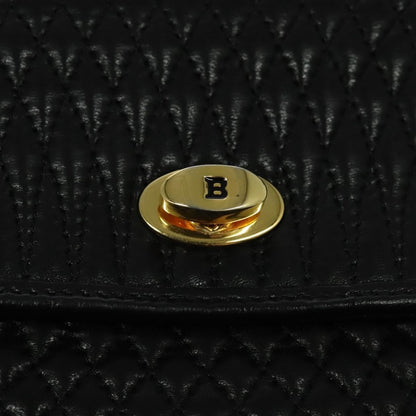 Bally Vintage Handbag Quilted Leather, BLACK, LEATHER, Handbag
