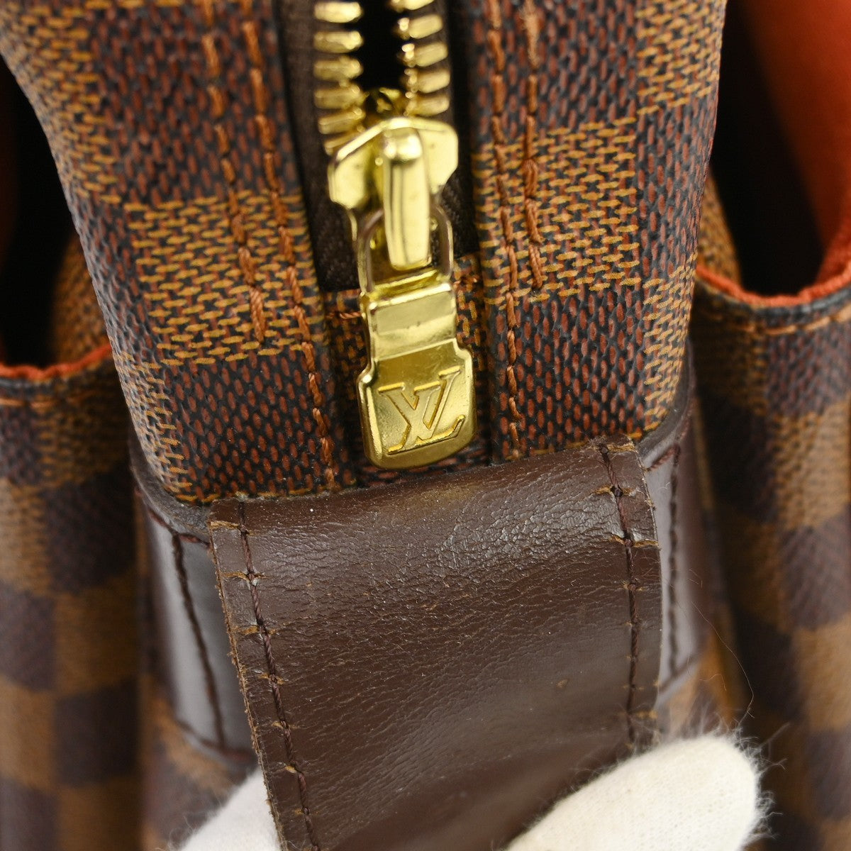 Louis Vuitton Naviglio Handbag Damier, Brown, Canvas, Shoulder Bag