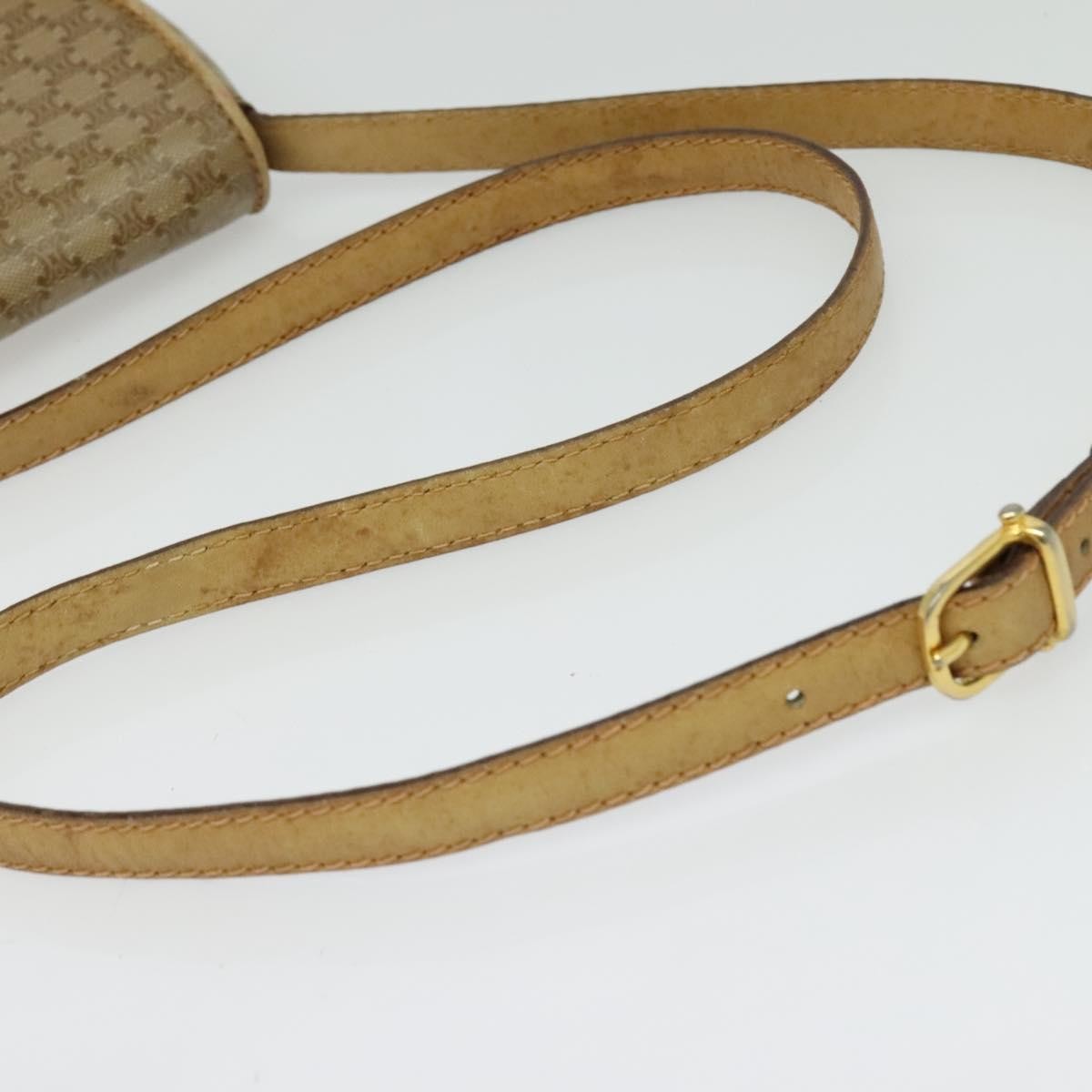 Celine Vintage Macadam Shoulder Bag Macadam Canva  Vinyl, BEIGE, PVC, Shoulder bag
