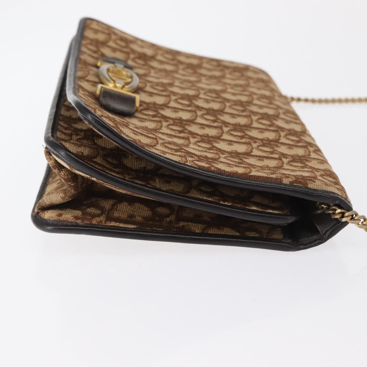 Christian Dior Vintage Trotter Shoulder Bag Canvas, BEIGE, CANVAS, Shoulder bag
