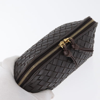 Bottega Veneta Intrecciato Leather, BROWN, LEATHER, Clutche & pouche